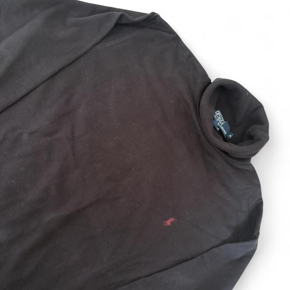 Vintage Polo Ralph Lauren Black Turtleneck Long Sleeve Shirt Mens Medium